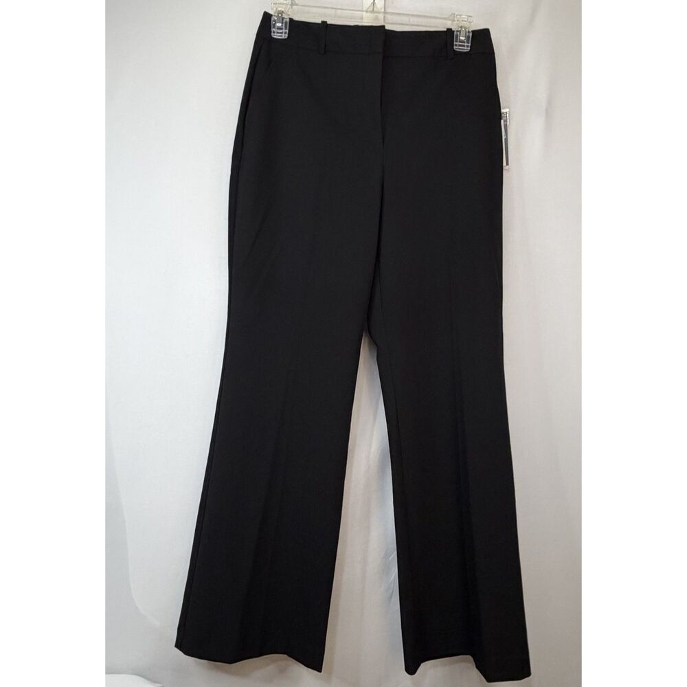 Size 10 Worthington Curvy Trouser High Rise Dress Pants NWT Black Wrinkle Free